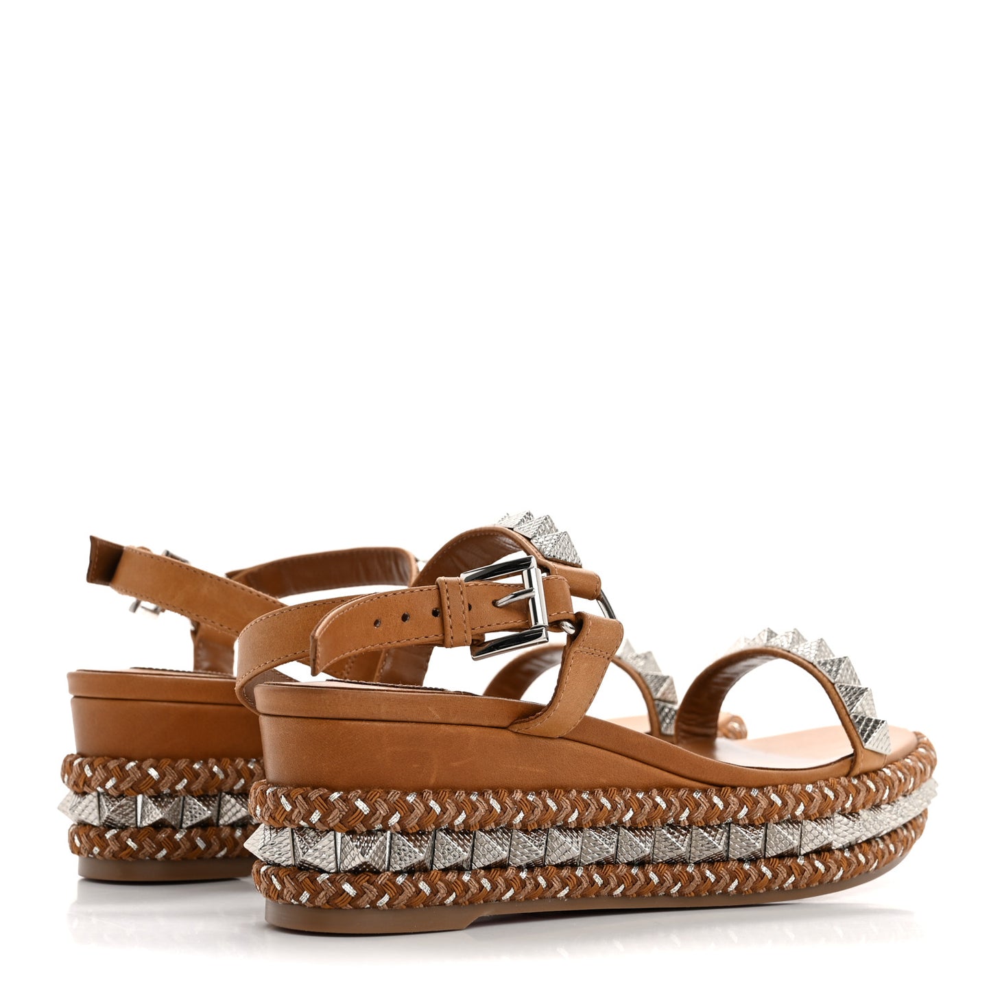 Calfskin Cubiste Pyraclou 60 Platform Sandals 37 Terra