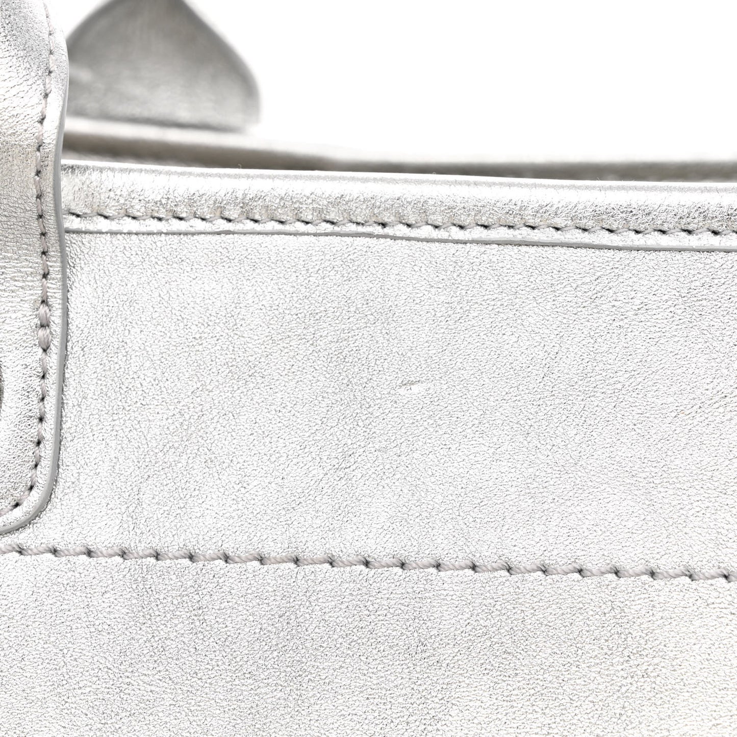 Metallic Calfskin Medium Deauville Tote Silver