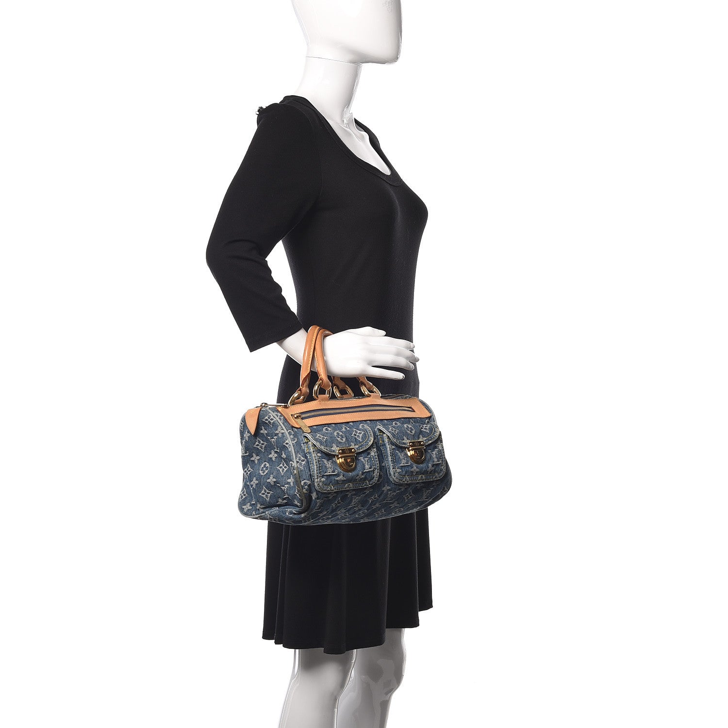 Louis Vuitton Monogram Denim Neo Speedy Blue 2 of 19