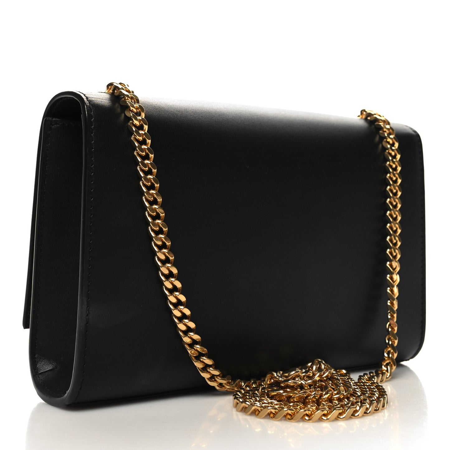 Calfskin Small Classic Monogram Kate Tassel Satchel Black
