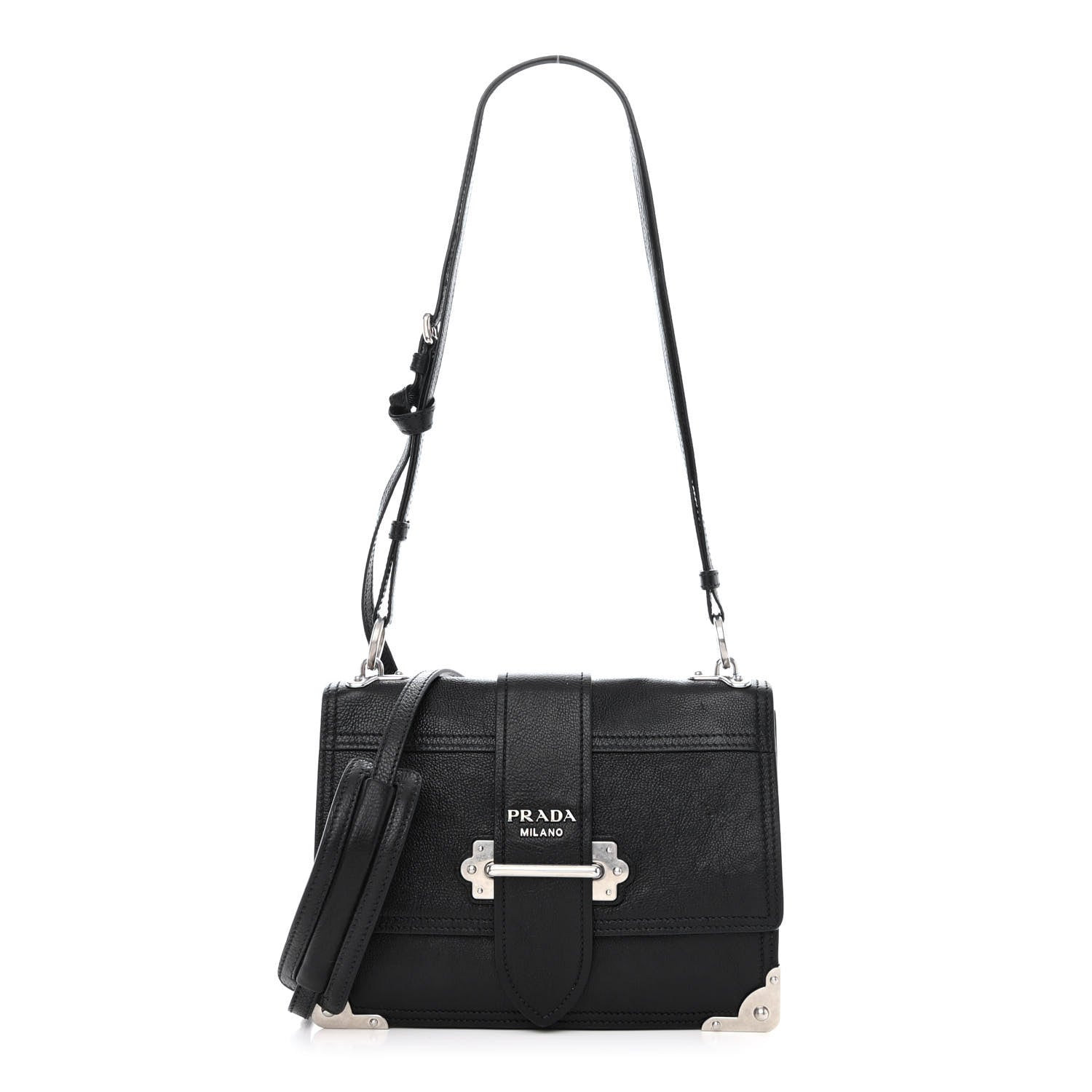 Prada Glace Calfskin Large Soft Cahier Bag Black 1 of 13