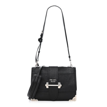 Prada Glace Calfskin Large Soft Cahier Bag Black 1 of 13