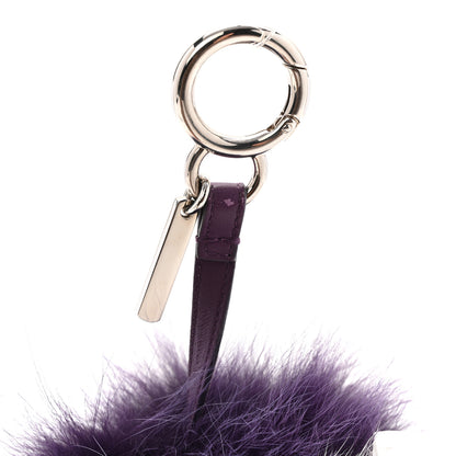Fendi Fox Fur Shiny Nappa Bi-Color U ABCharm Bag Charm Viola White 5 of 5