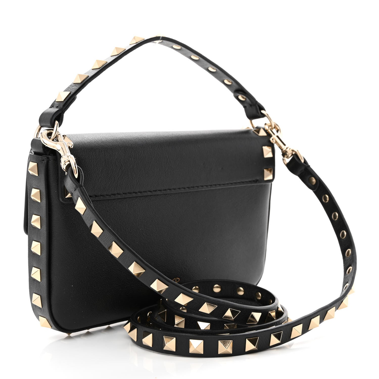 Valentino Garavani Grainy Calfskin Rockstud Crossbody Pouch Black 3 of 10