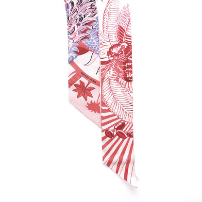 Hermes Silk Mythiques Phoenix Coloriages Twilly White Corail Blue Jean 3 of 4