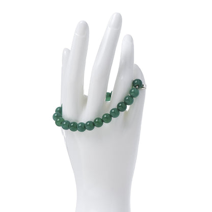 David Yurman Sterling Silver Green Onyx 8mm Spiritual Beads Bracelet 2 of 4