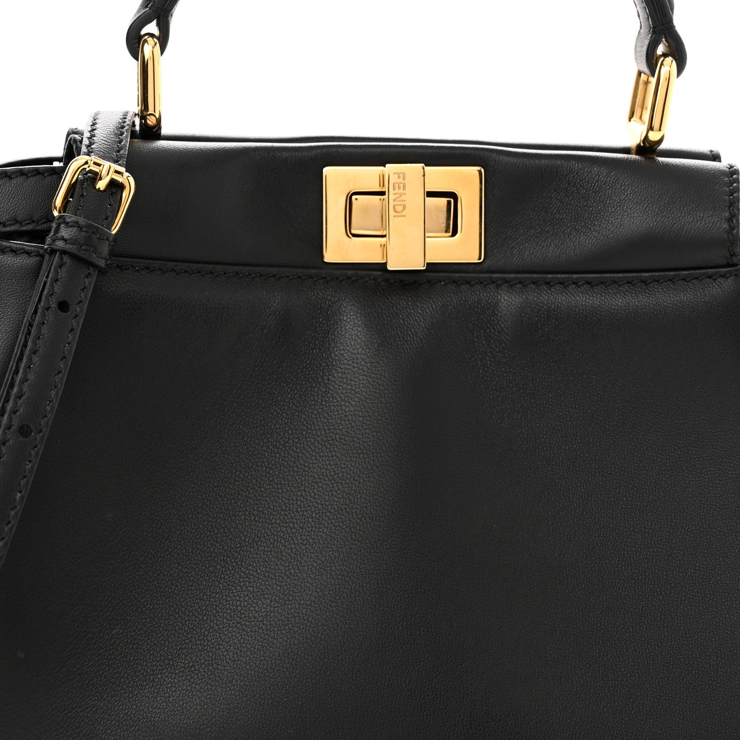 Fendi Nappa Mini Peekaboo Iconic Satchel Black 8 of 10