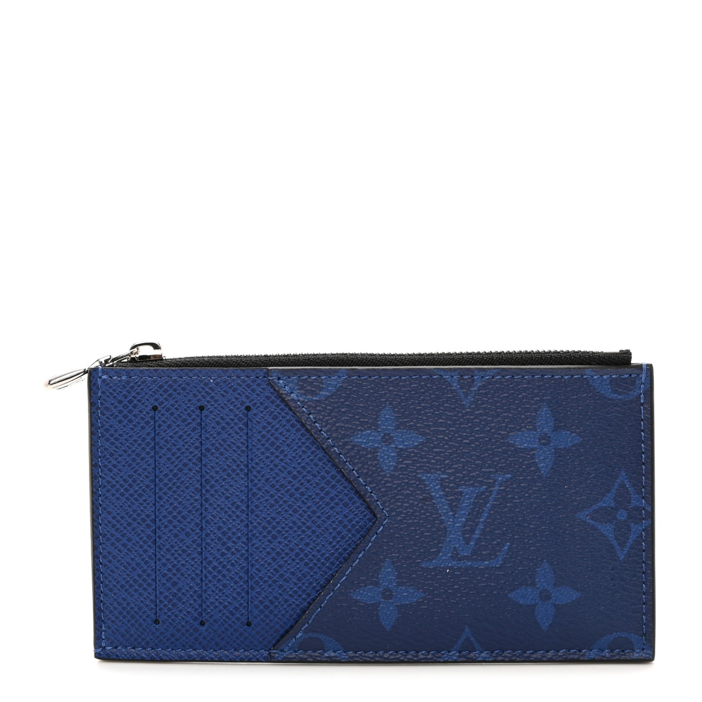 LOUIS VUITTON Monogram Taiga Coin Card Holder Cobalt