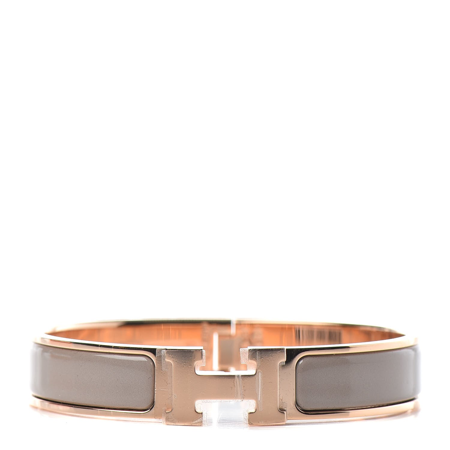 Hermes Enamel Narrow Clic Clac H Bracelet GM Marron Glace 1 of 5