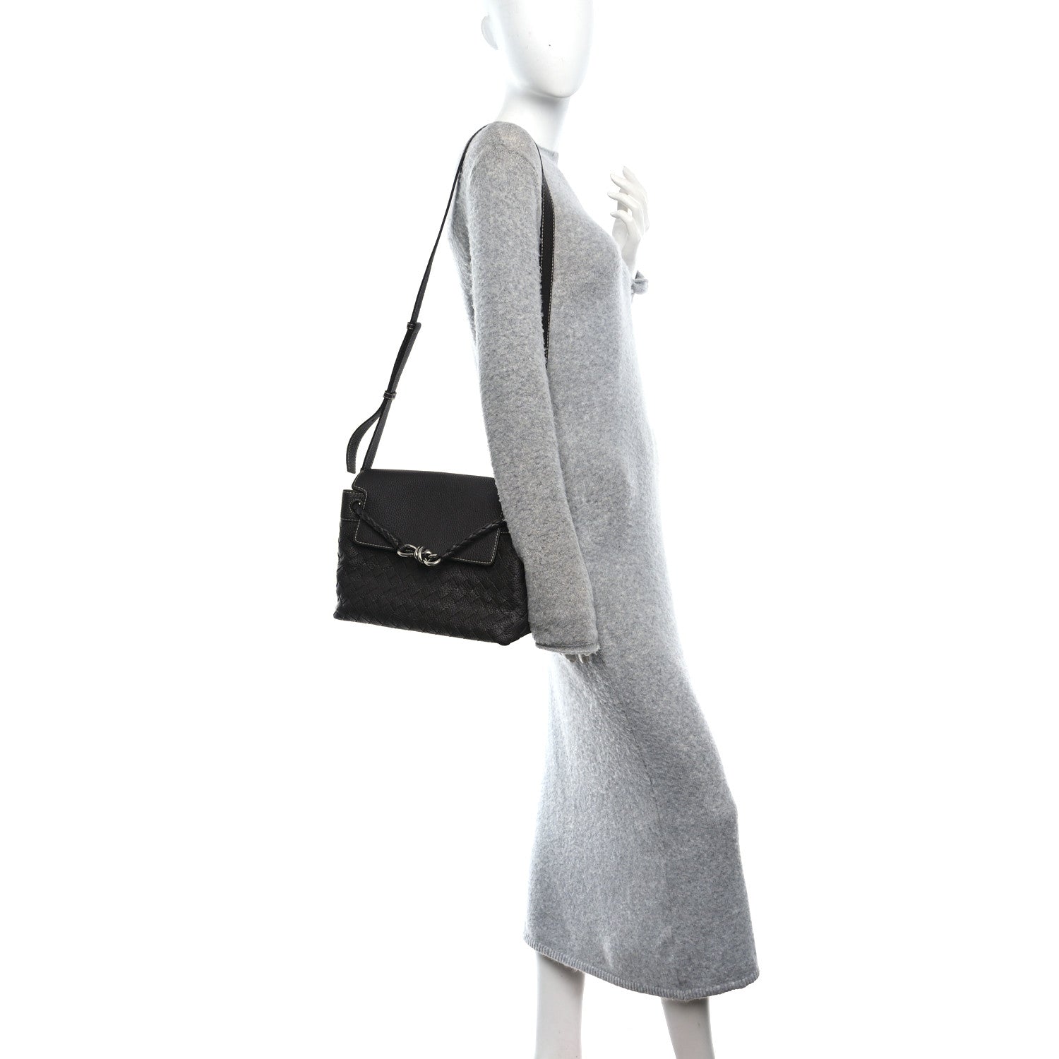 Bottega Veneta Grained Calfskin Intrecciato Small Andiamo Messenger Bag Fondant 2 of 9