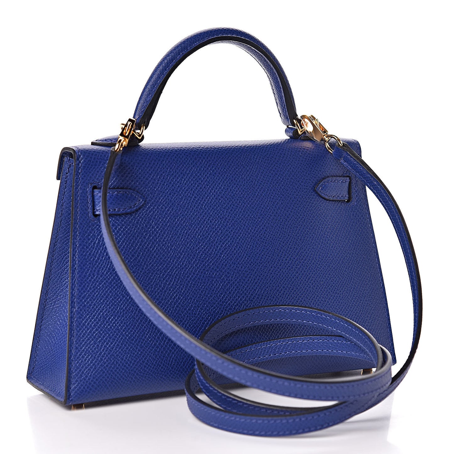 Epsom Mini Kelly Sellier 20 Bleu Electrique