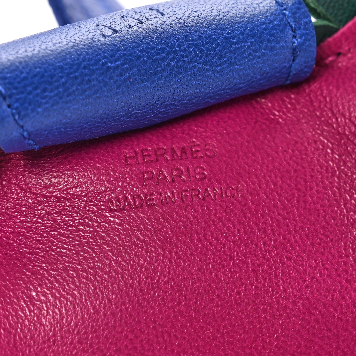 Milo Lambskin Grigri Rodeo Bag Charm GM Rose Pourpre Malachite Bleu Electrique