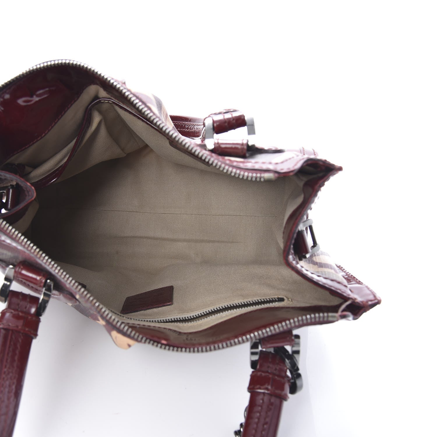 Burberry Nova Check Heart Print Pilgrim Satchel Berry 5 of 19