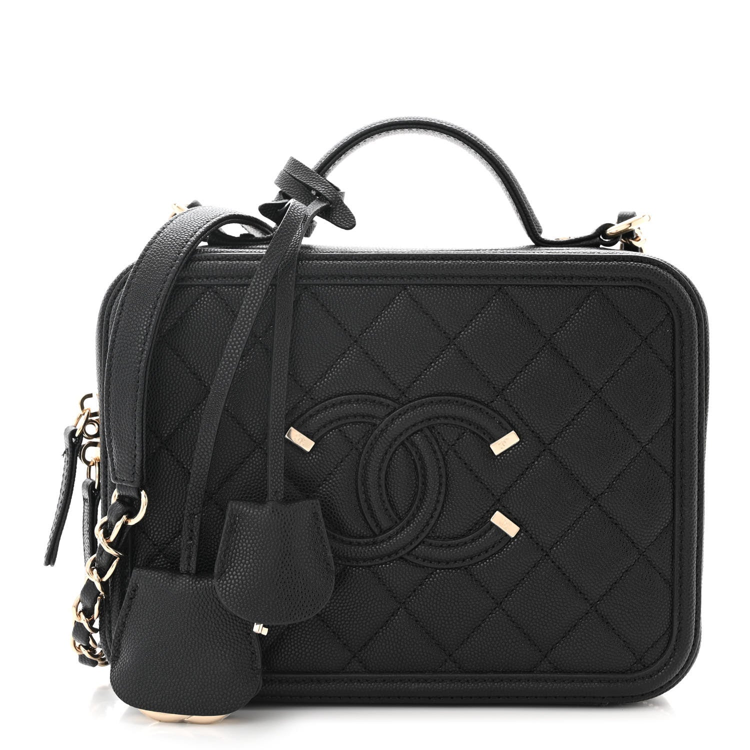 Chanel Caviar Quilted Medium CC Filigree Vanity Case Black 1 of 10