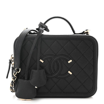 Chanel Caviar Quilted Medium CC Filigree Vanity Case Black 1 of 10