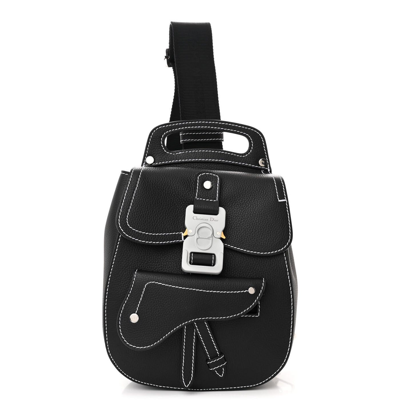 Calfskin Saddle Backpack Black