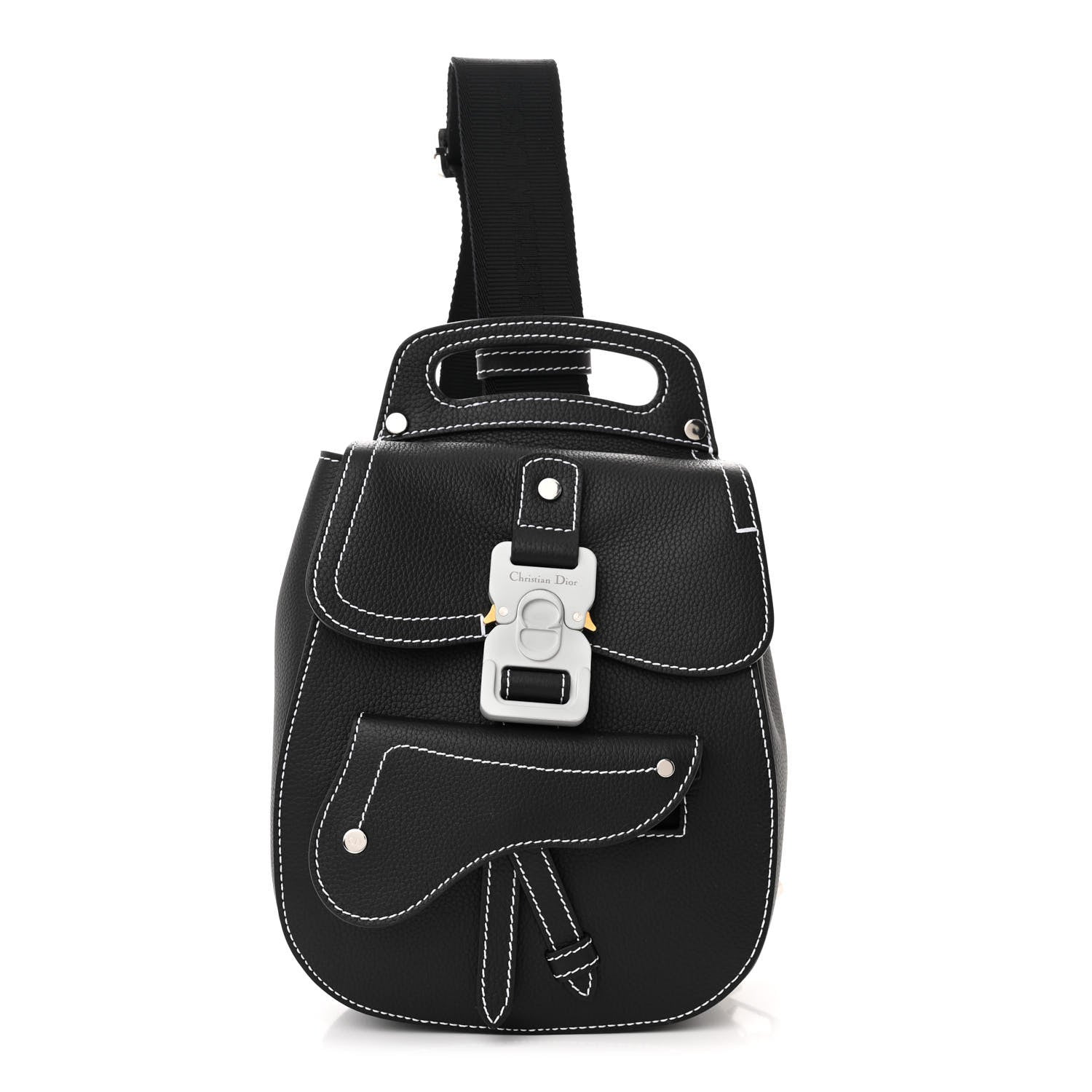 Christian Dior Calfskin Saddle Backpack Black 1 of 10