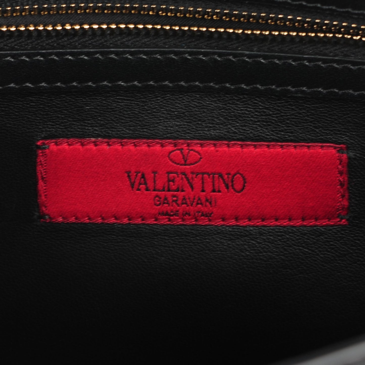 Calfskin Rockstud Band Crossbody Bag Black
