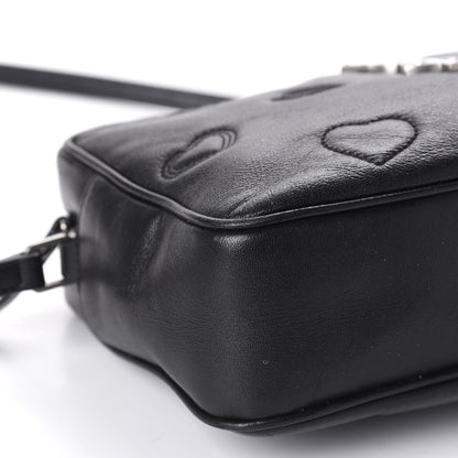 Saint Laurent Calfskin Heart Embossed Monogram Lou Camera Bag Black 6 of 11