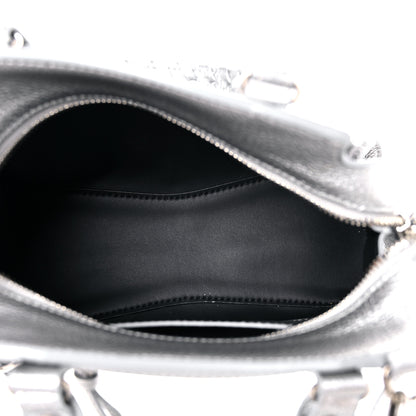 Balenciaga Metallic Grained Calfskin Neo Classic Silver Hardware Mini City Silver 5 of 10