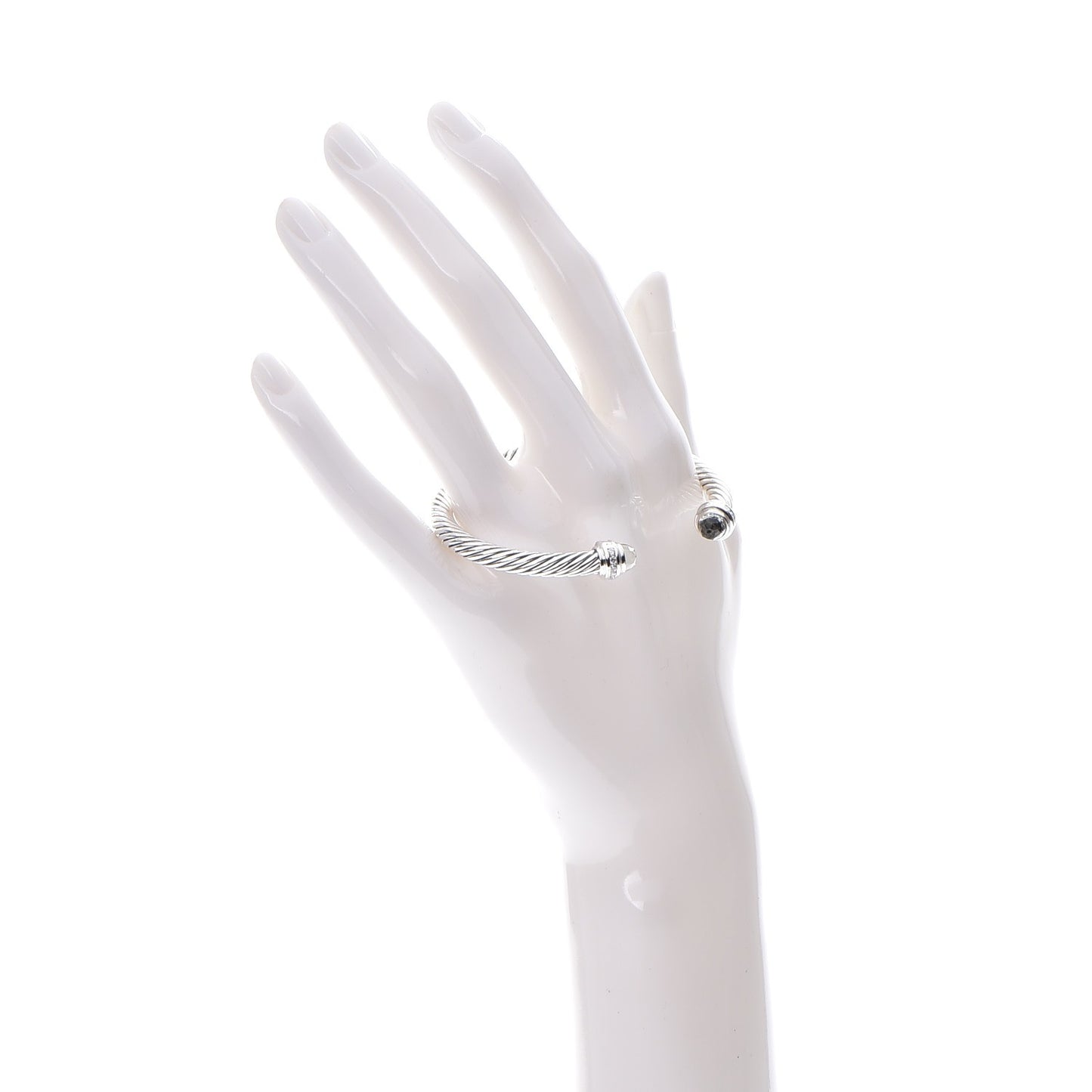 Sterling Silver Diamond Prasiolite 5mm Cable Classics Princess Bracelet