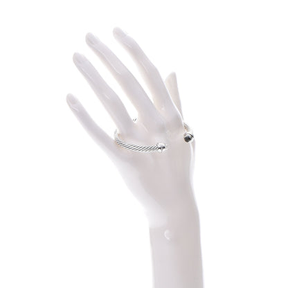 David Yurman Sterling Silver Diamond Prasiolite 5mm Cable Classics Princess Bracelet 2 of 6