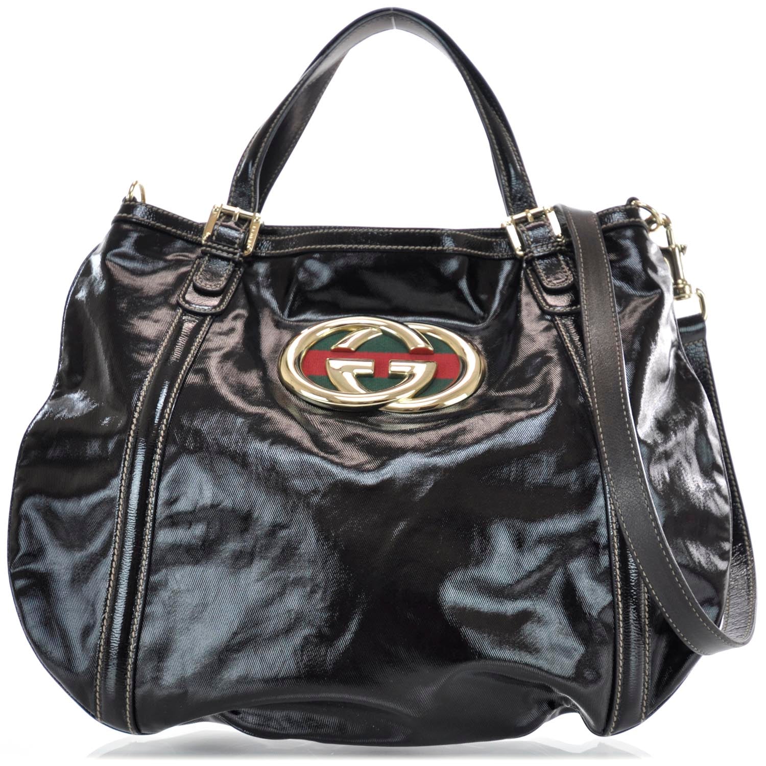 Gucci Dialux Medium Britt Shoulder Bag Black 1 of 10