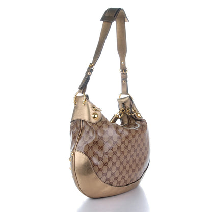Gucci Crystal Monogram Babouska Hobo Gold 3 of 7