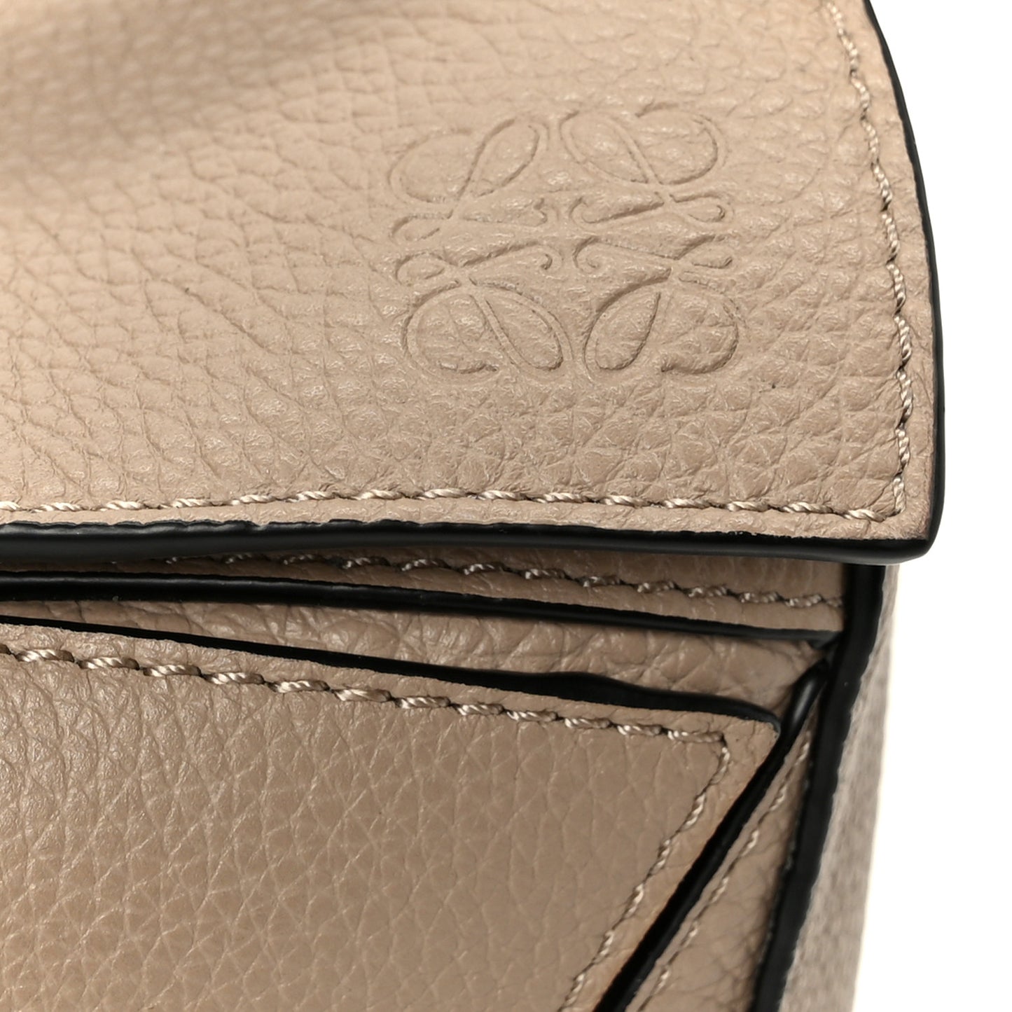 Grained Calfskin Small Puzzle Bag Sand