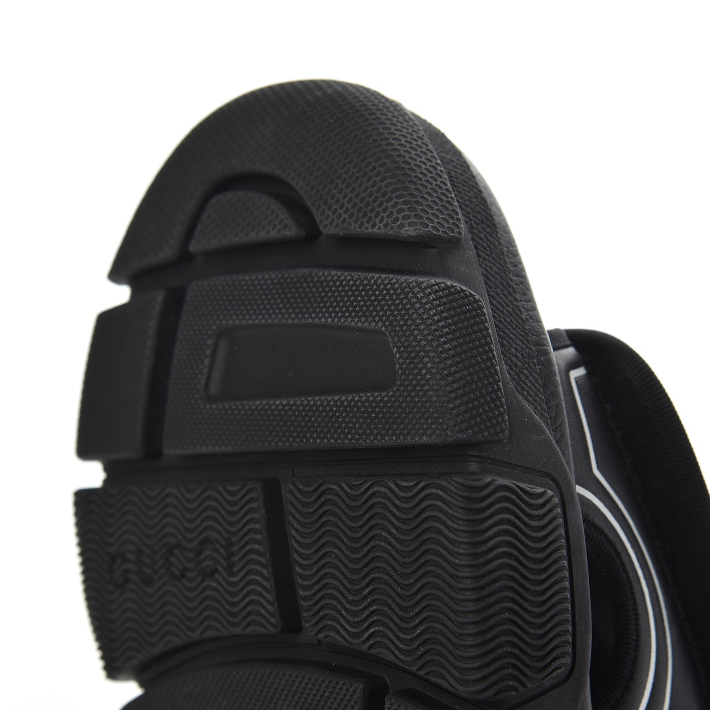 Nappa Grosgrain Logo Mens Velcro Chunky Slide Sandals 6 Black
