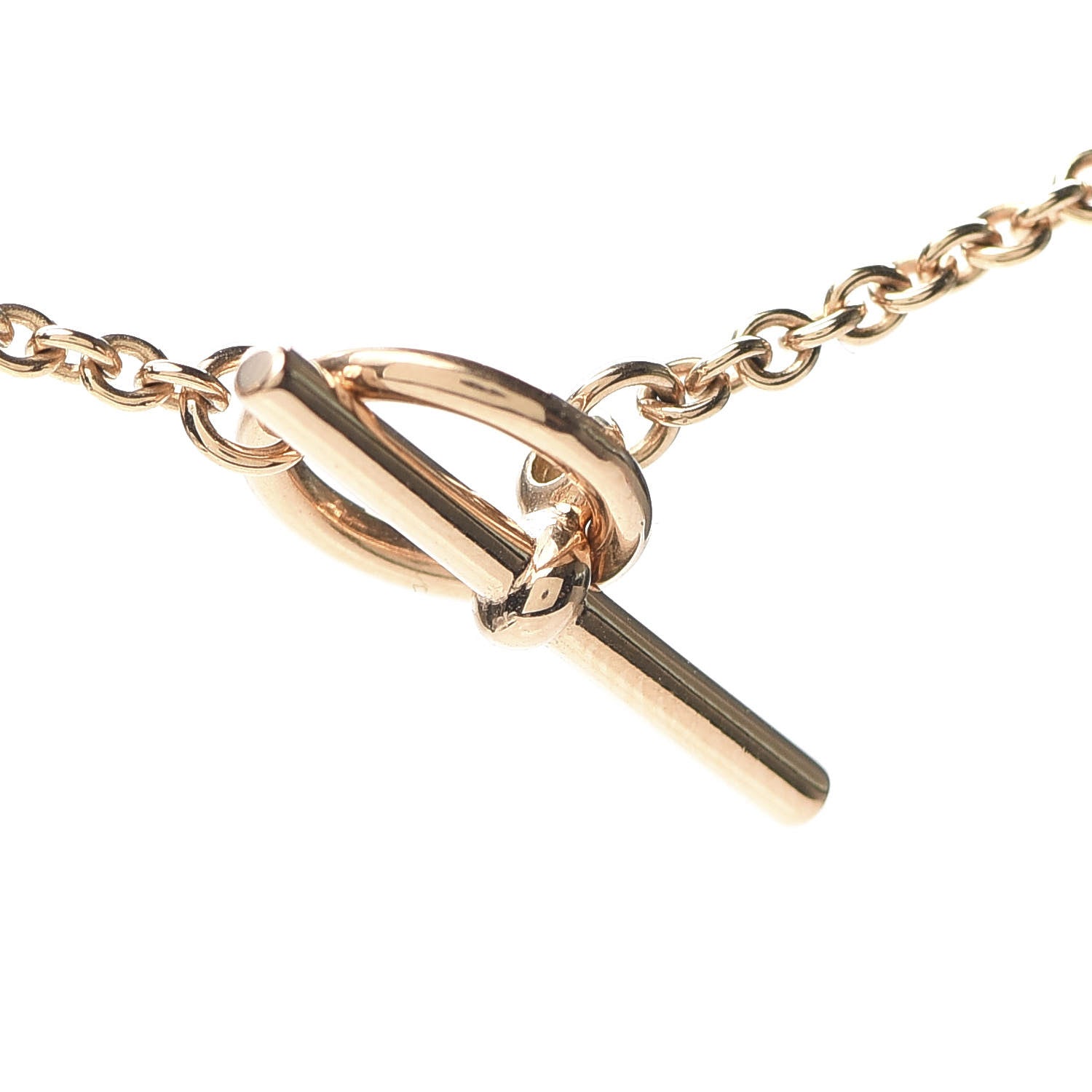 Hermes 18K Rose Gold Diamond TPM Vertige Coeur Necklace ST 4 of 7
