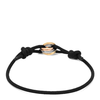 Cartier 18K Pink Yellow White Gold Trinity Adjustable Cord Bracelet Black 2 of 3