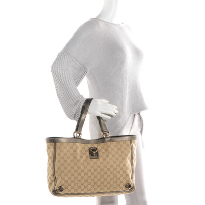 Gucci Monogram Large Abbey Tote Gunmetal 2 of 7