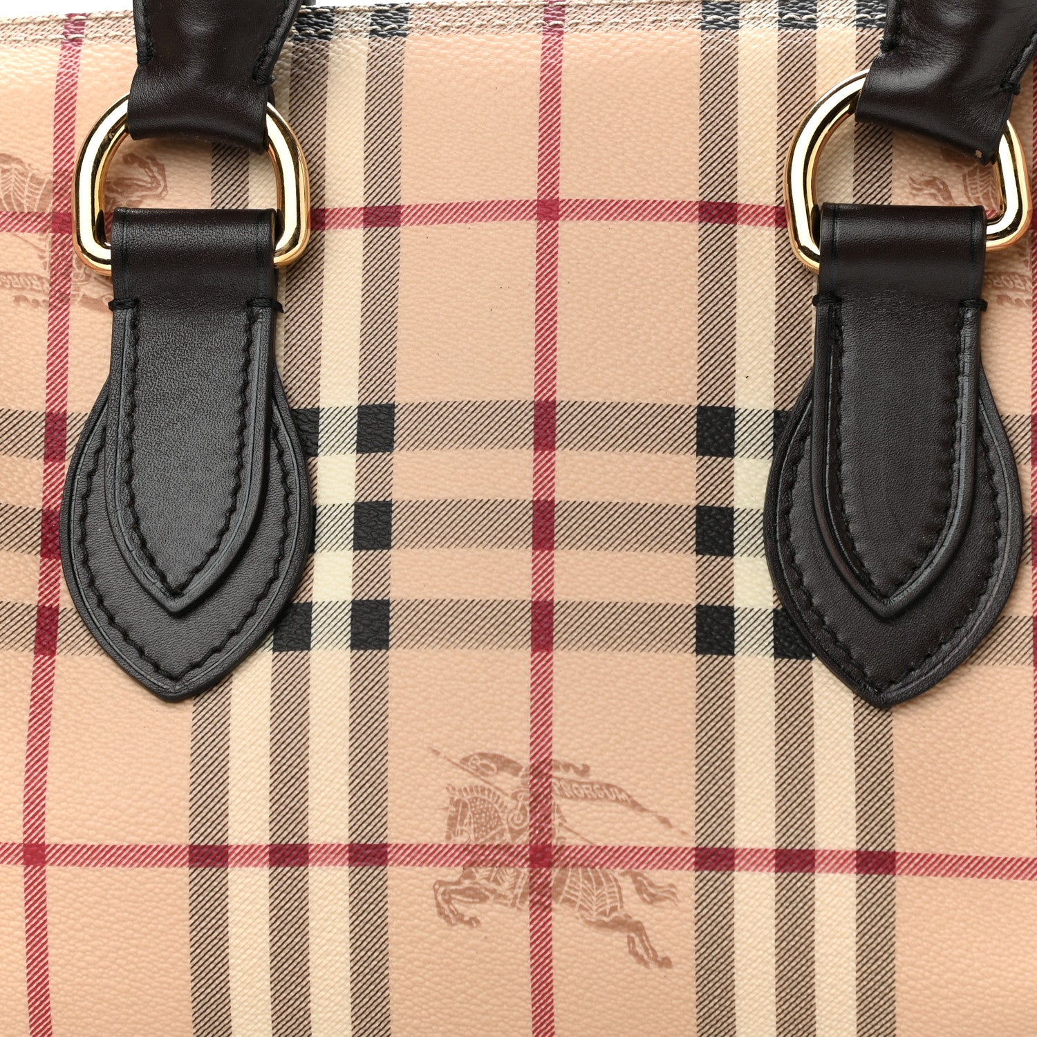 Burberry Haymarket Check Small Chester Bowling Bag Chocolate 8 of 13