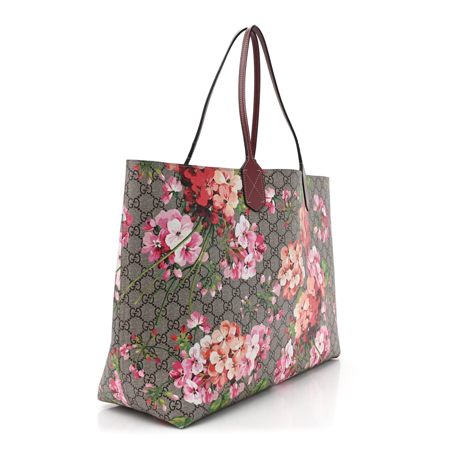 GG Supreme Monogram Blooms Small Reversible Tote Beige Multicolor Dry Rose