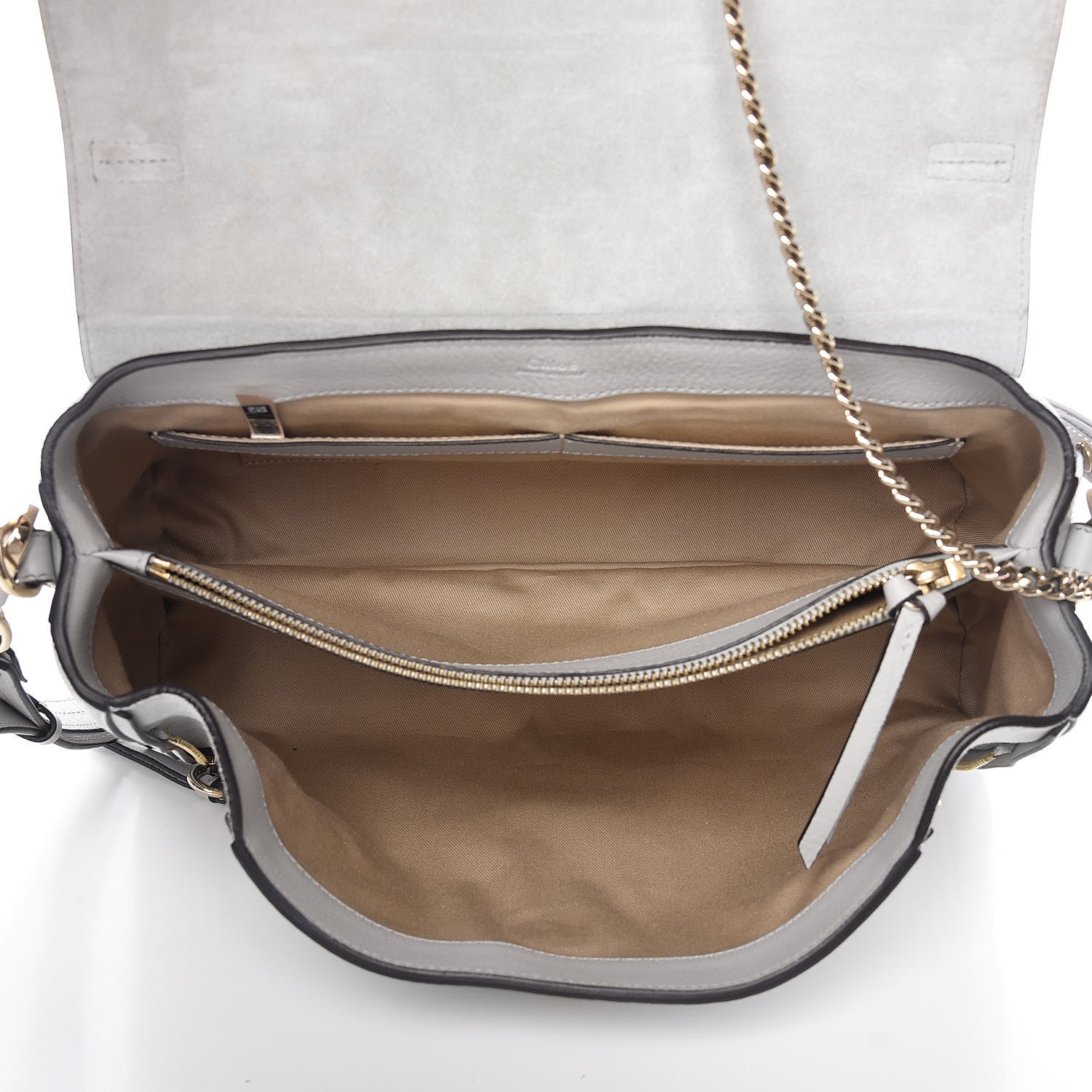 Chloe Calfskin Medium Faye Day Shoulder Bag Airy Grey 5 of 13