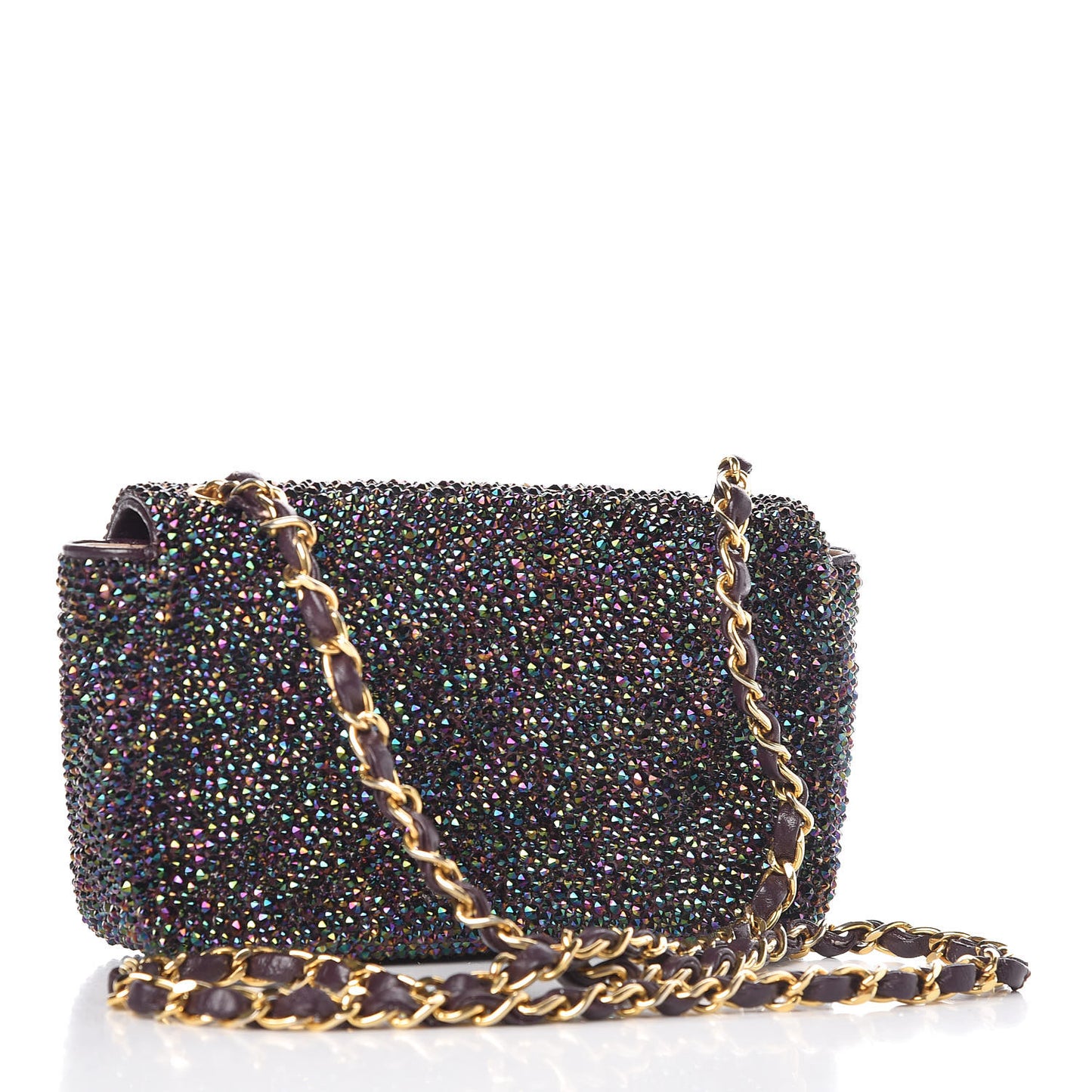 Strass Encrusted Mini Rectangular Flap Bag Multicolor