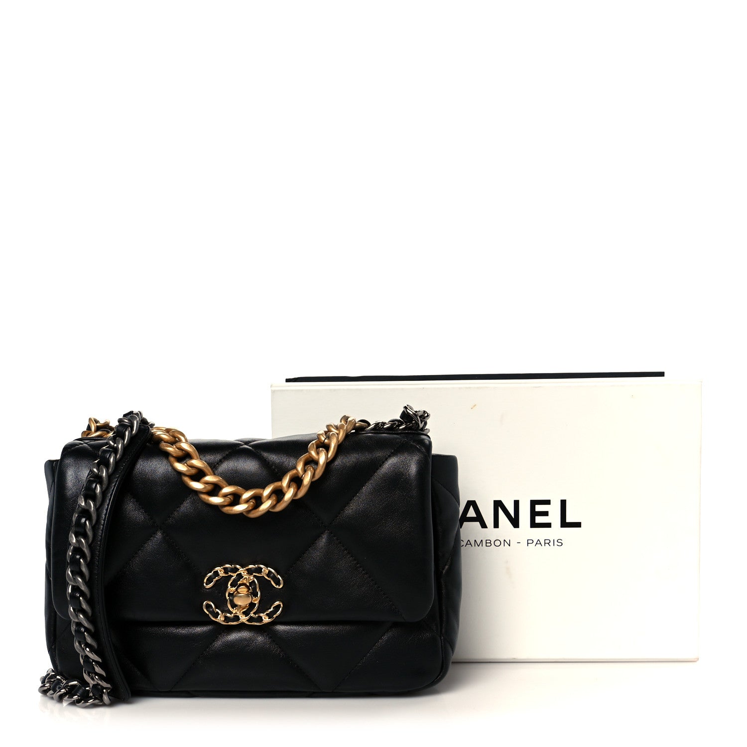 Chanel Goatskin Quilted Medium Chanel 19 Flap Black 11 of 11
