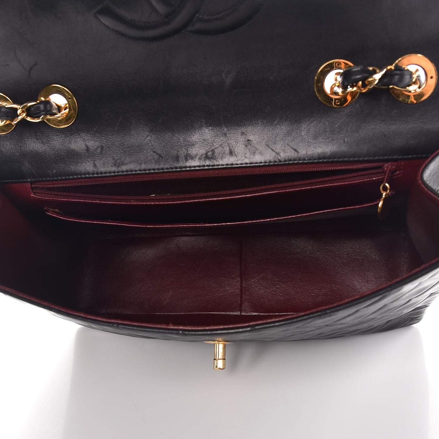 Lambskin Quilted XL Jumbo Single Flap Black