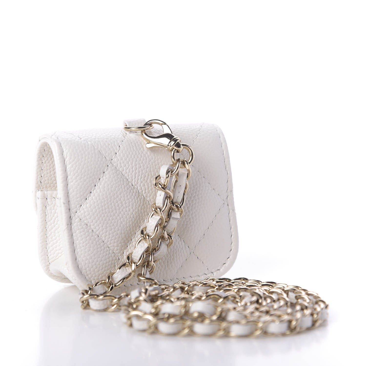 Chanel Caviar Quilted Airpods Pro Case White 3 of 9