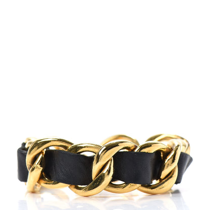 Chanel Lambskin Chain Bracelet Black Gold 3 of 4