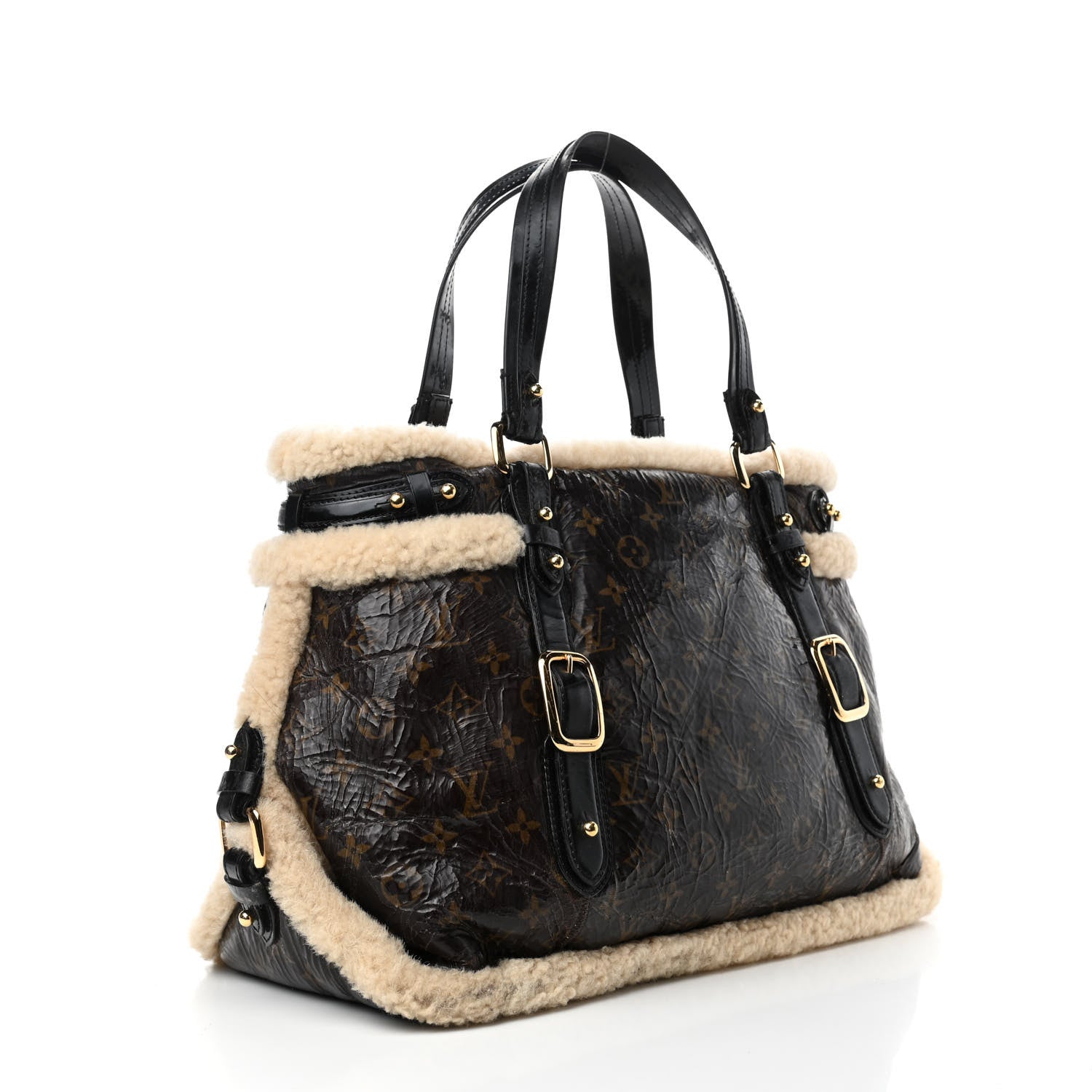 Louis Vuitton Patent Monogram Shearling Sac Thunder 3 of 10