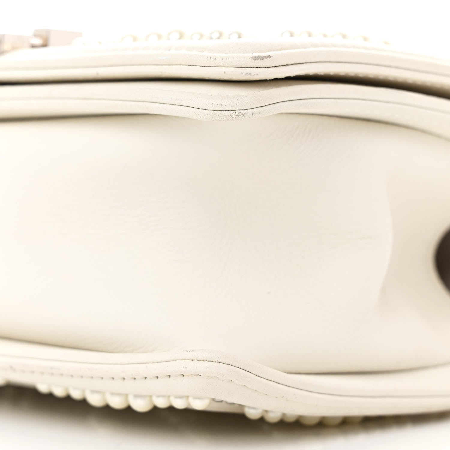 Chanel Calfskin Pearl Chevron Small Boy Flap White 10 of 11