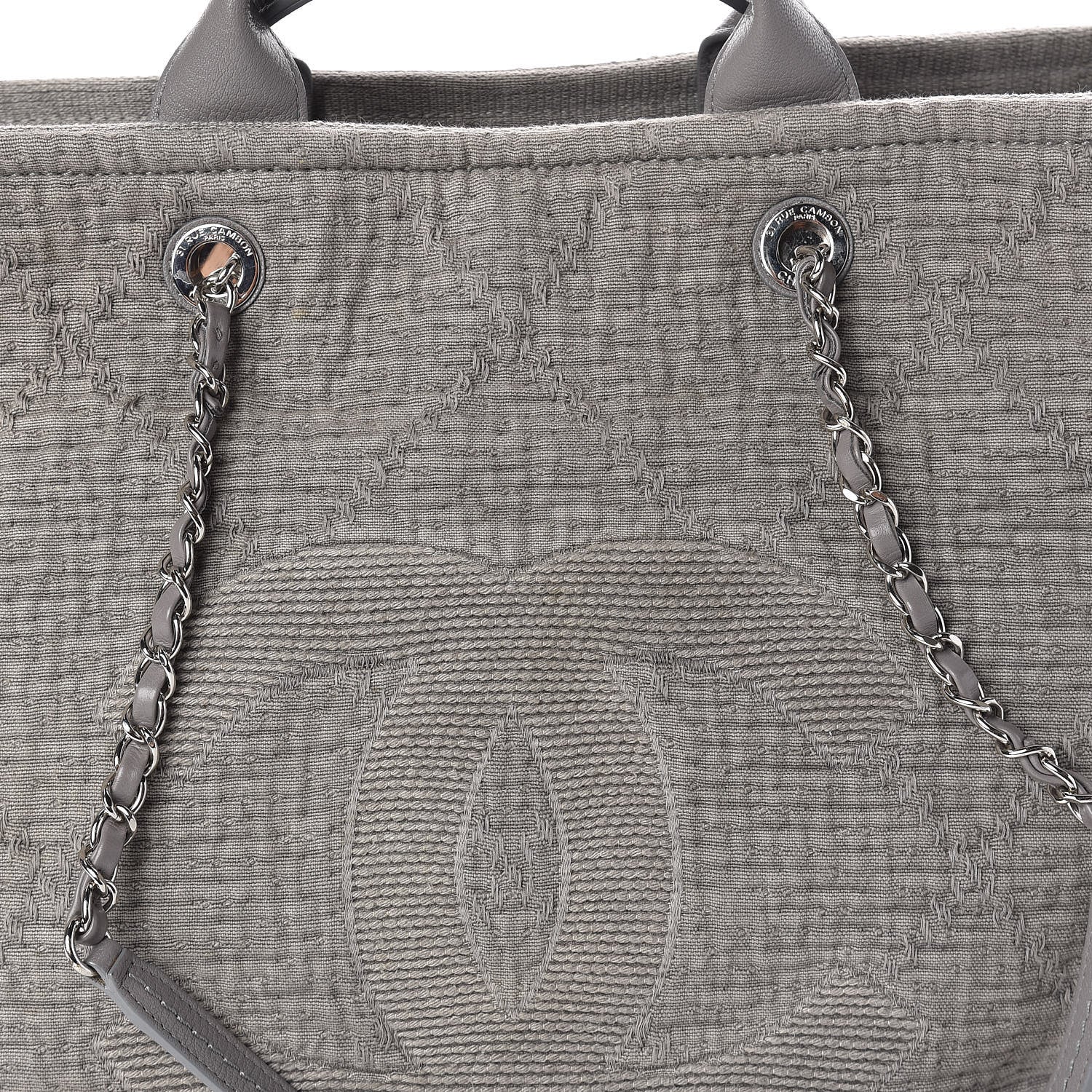 Chanel Canvas Large Double Face Shopping Tote Grey 8 of 10