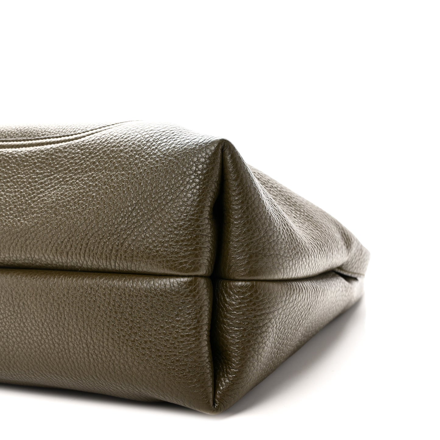 Grained Calfskin Softbit Maxi Shoulder Bag Forest Green