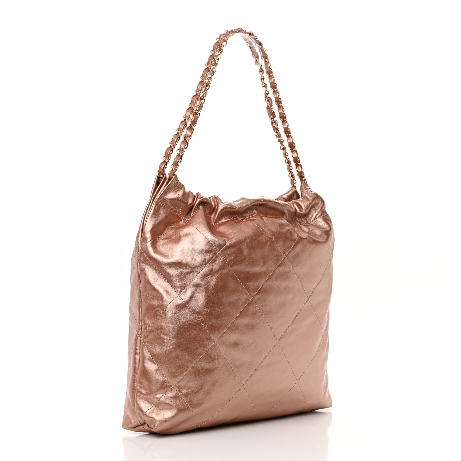 Chanel Metallic Calfskin Quilted Chanel 22 Pink 4 of 14