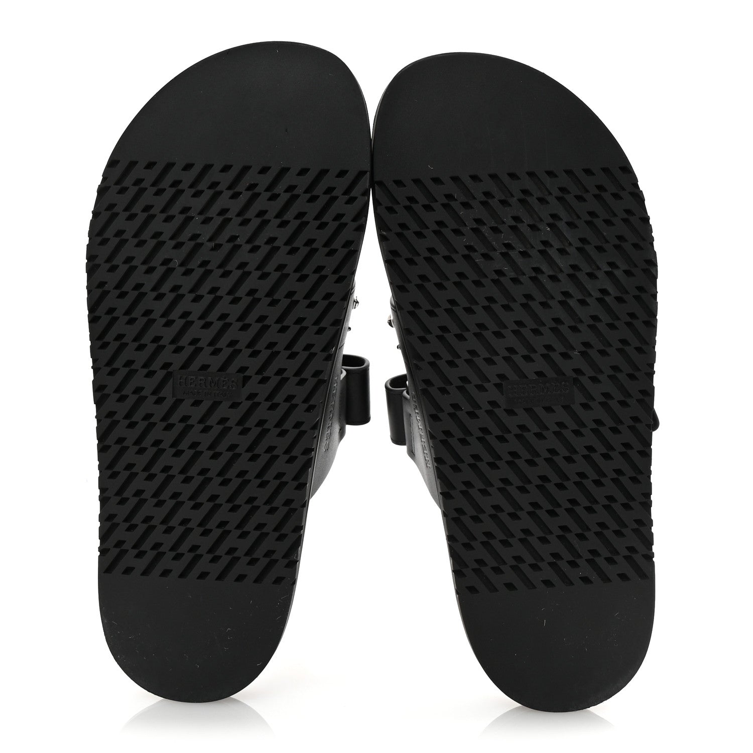 Hermes Calfskin Medor Studded Womens Chypre Sandals 39 Black 6 of 9