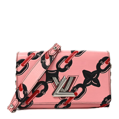 Louis Vuitton Epi Chain Flower Print Twist Chain Wallet Pink 1 of 8