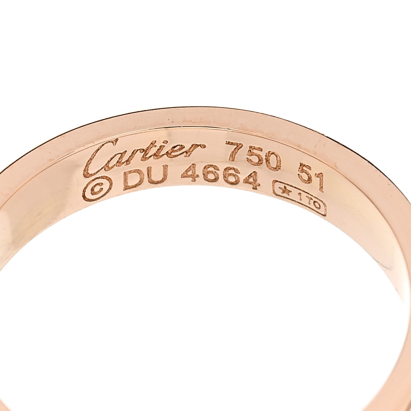 18K Pink Gold 3.5mm LOVE Wedding Band Ring 51 5.75