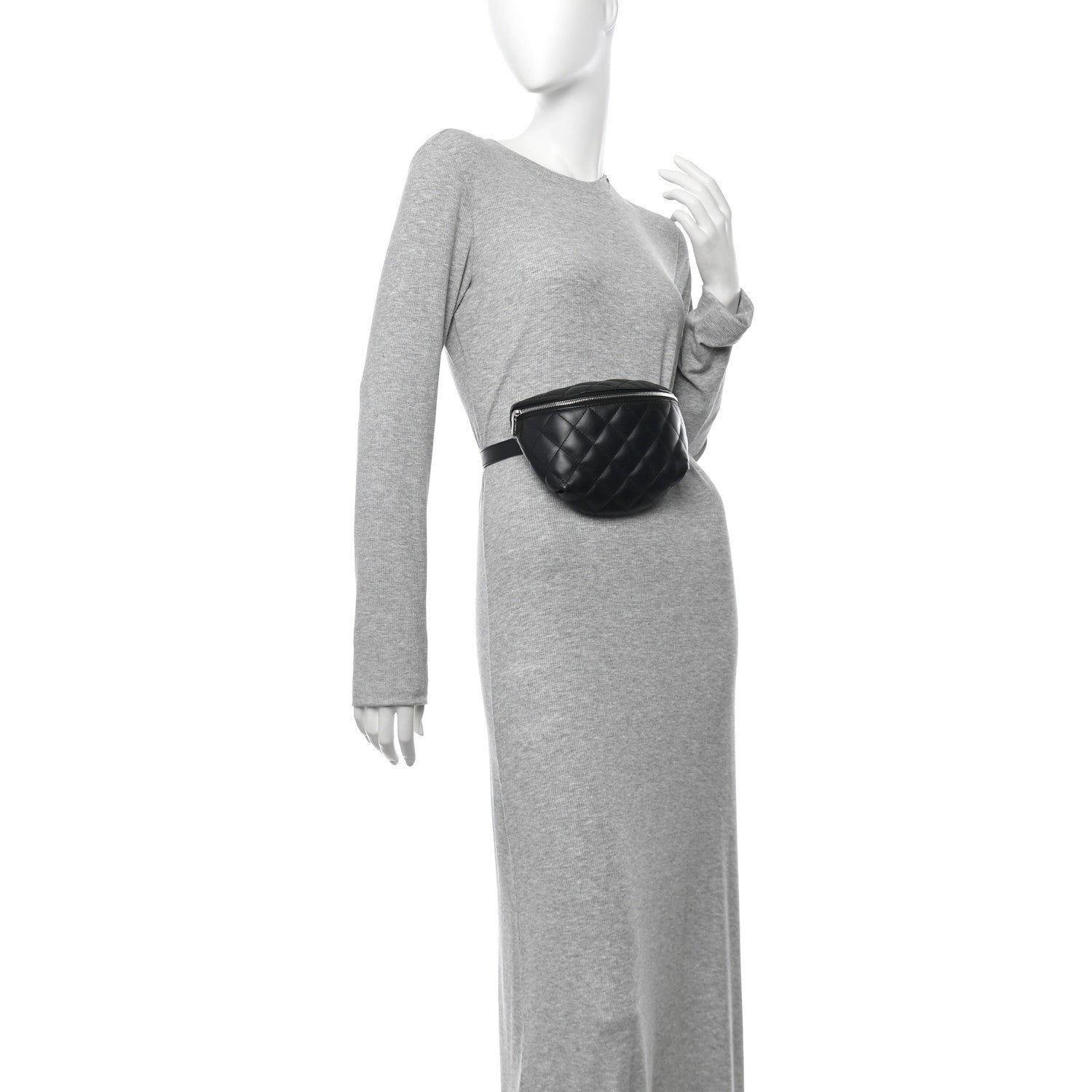 Chanel Calfskin Quilted Waist Belt Bag Black 2 of 10